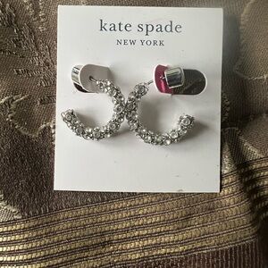 Kate Spade Silver Crescent Crystal Earrings